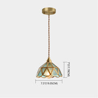 IJsheldere Glazen Lampenkap Hanglamp 1 Licht Tiffany-Stijl Hangende Verlichtingsarmatuur voor Slaapkamer