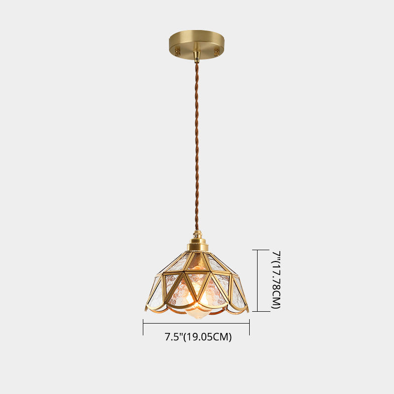 IJsheldere Glazen Lampenkap Hanglamp 1 Licht Tiffany-Stijl Hangende Verlichtingsarmatuur voor Slaapkamer