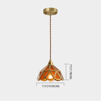 IJsheldere Glazen Lampenkap Hanglamp 1 Licht Tiffany-Stijl Hangende Verlichtingsarmatuur voor Slaapkamer