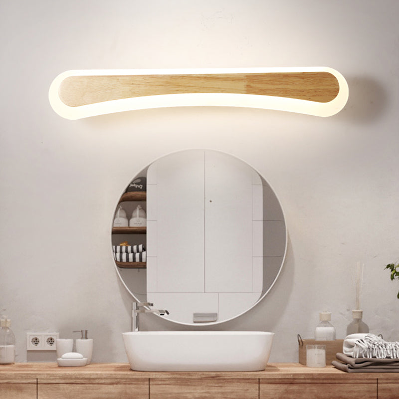 Moderne Badkamer Vanity Licht Houten LED Vanity Lichtarmaturen in Acryl Schaduw