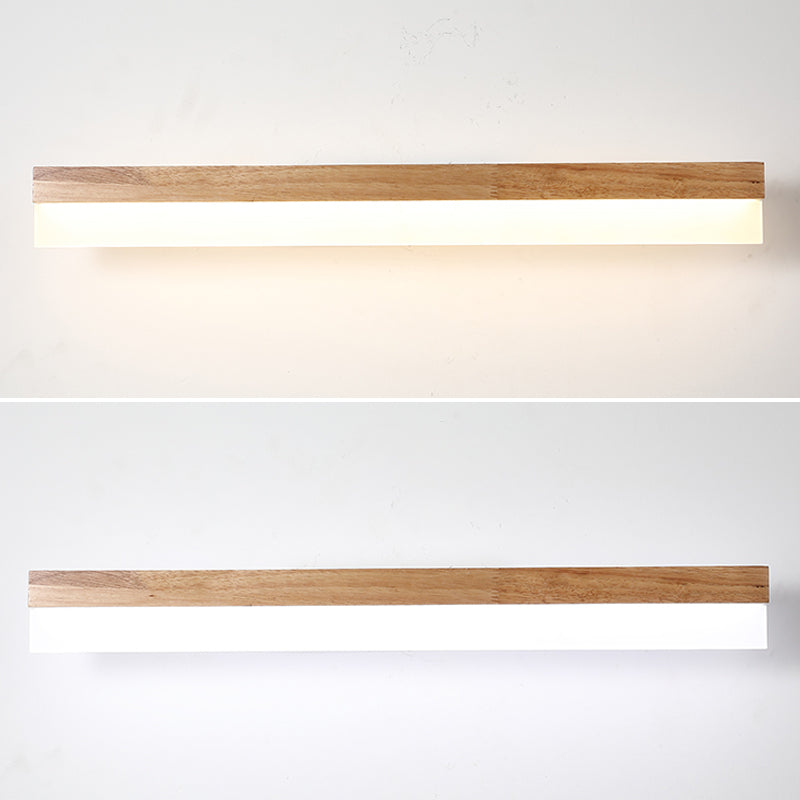 Moderne Badkamer Vanity Licht Houten LED Vanity Lichtarmaturen in Acryl Schaduw