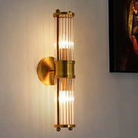 Binnenverlichting Wandlamp 2 Koppen Kristal LED Badkamer Vanity Verlichting in Gouden Afwerking