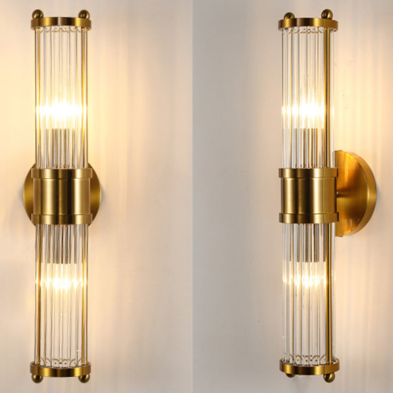 Binnenverlichting Wandlamp 2 Koppen Kristal LED Badkamer Vanity Verlichting in Gouden Afwerking