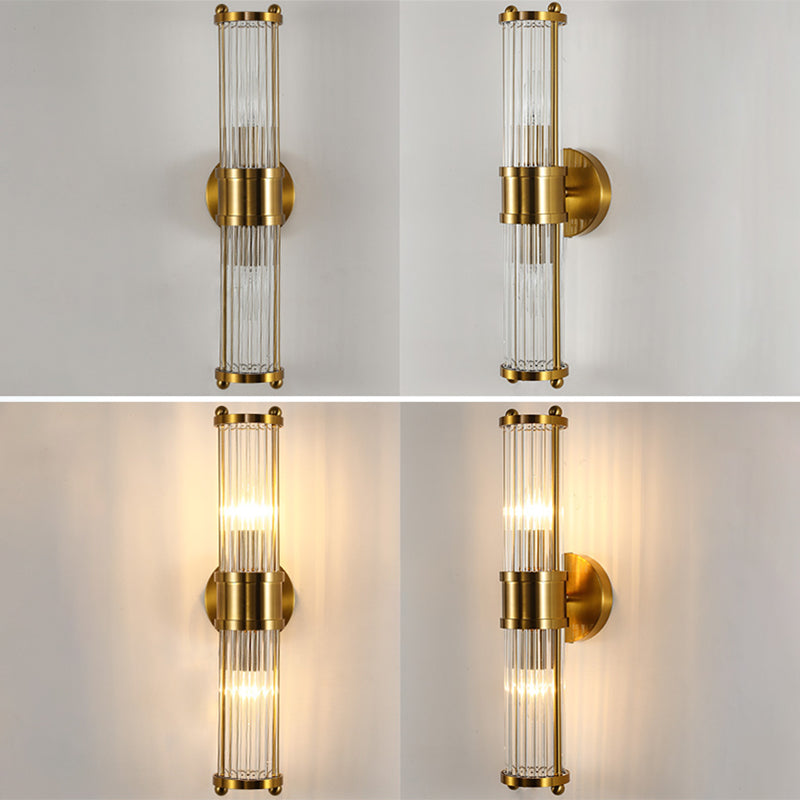 Binnenverlichting Wandlamp 2 Koppen Kristal LED Badkamer Vanity Verlichting in Gouden Afwerking
