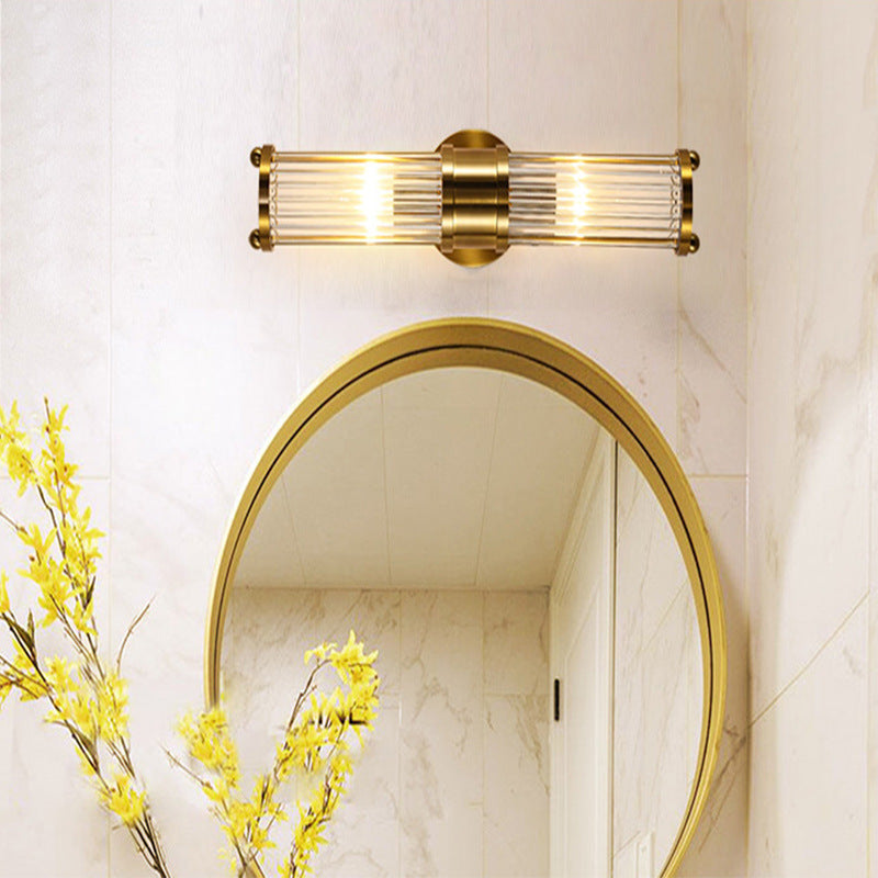 Binnenverlichting Wandlamp 2 Koppen Kristal LED Badkamer Vanity Verlichting in Gouden Afwerking