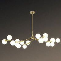 Boomtak Hanglamp Minimalistische Metalen Eetkamer Chandelier met Witte Glazen Kap