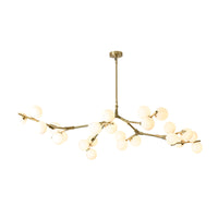 Boomtak Hanglamp Minimalistische Metalen Eetkamer Chandelier met Witte Glazen Kap