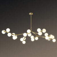 Boomtak Hanglamp Minimalistische Metalen Eetkamer Chandelier met Witte Glazen Kap