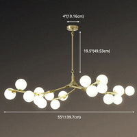 Boomtak Hanglamp Minimalistische Metalen Eetkamer Chandelier met Witte Glazen Kap