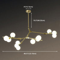 Boomtak Hanglamp Minimalistische Metalen Eetkamer Chandelier met Witte Glazen Kap