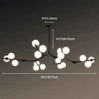 Boomtak Hanglamp Minimalistische Metalen Eetkamer Chandelier met Witte Glazen Kap