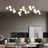 Boomtak Hanglamp Minimalistische Metalen Eetkamer Chandelier met Witte Glazen Kap
