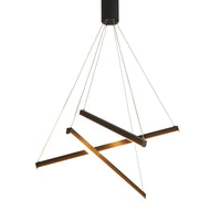 Zwarte Sticks LED Kroonluchter Licht Noviteit Minimalistische Metalen Hanglamp voor Lobby