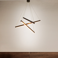 Zwarte Sticks LED Kroonluchter Licht Noviteit Minimalistische Metalen Hanglamp voor Lobby