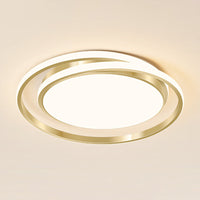 Eenvoudige Stijl Ronde Plafondlamp Acryl LED Slaapkamer Plafondmontage Lichtarmatuur in Geborsteld Goud
