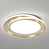 Eenvoudige Stijl Ronde Plafondlamp Acryl LED Slaapkamer Plafondmontage Lichtarmatuur in Geborsteld Goud