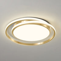 Eenvoudige Stijl Ronde Plafondlamp Acryl LED Slaapkamer Plafondmontage Lichtarmatuur in Geborsteld Goud