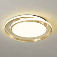 Eenvoudige Stijl Ronde Plafondlamp Acryl LED Slaapkamer Plafondmontage Lichtarmatuur in Geborsteld Goud