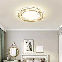 Eenvoudige Stijl Ronde Plafondlamp Acryl LED Slaapkamer Plafondmontage Lichtarmatuur in Geborsteld Goud