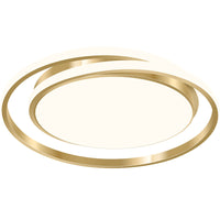 Eenvoudige Stijl Ronde Plafondlamp Acryl LED Slaapkamer Plafondmontage Lichtarmatuur in Geborsteld Goud