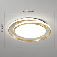 Eenvoudige Stijl Ronde Plafondlamp Acryl LED Slaapkamer Plafondmontage Lichtarmatuur in Geborsteld Goud