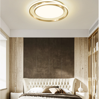 Eenvoudige Stijl Ronde Plafondlamp Acryl LED Slaapkamer Plafondmontage Lichtarmatuur in Geborsteld Goud