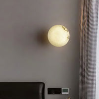 Alabaster Elegance Japandi Mini Orb Wandlamp