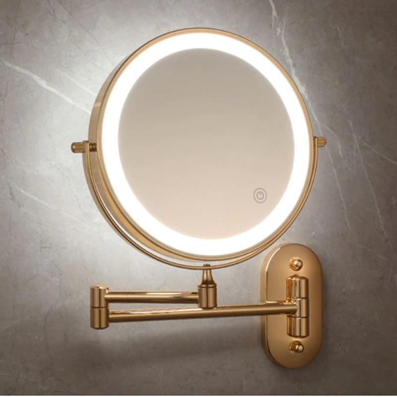 Gouden Oplaadbare LED Vergrotende Make-up & Badkamer Vanity Spiegel