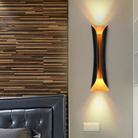 Moderne Curl Wandlamp 13"/21"/30" Hoogte 2 Lichten Metallic Binnen Wandverlichting in Zwart