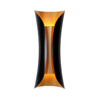 Moderne Curl Wandlamp 13"/21"/30" Hoogte 2 Lichten Metallic Binnen Wandverlichting in Zwart