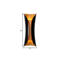 Moderne Curl Wandlamp 13"/21"/30" Hoogte 2 Lichten Metallic Binnen Wandverlichting in Zwart