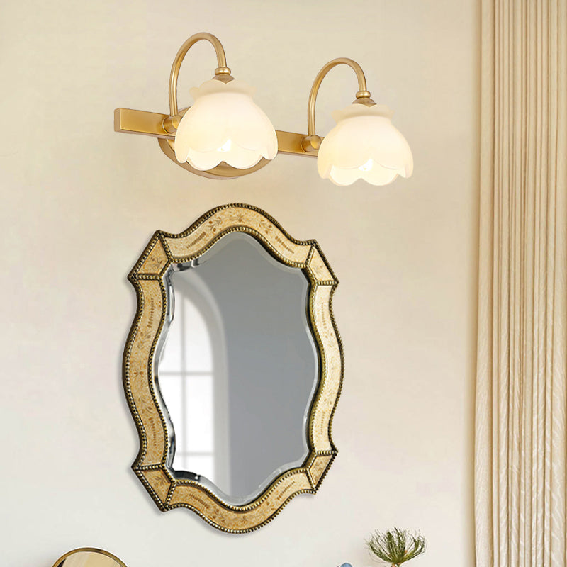Blossom Badkamer Vanity Spiegel Licht Traditionele Metaal LED 2/3/4 Koppen Messing Wandlamp