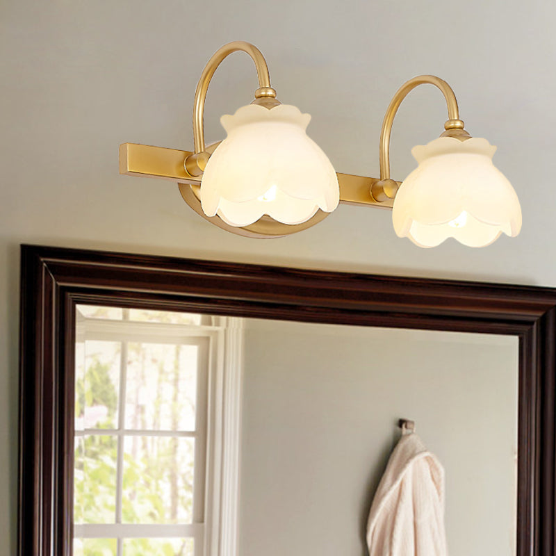 Blossom Badkamer Vanity Spiegel Licht Traditionele Metaal LED 2/3/4 Koppen Messing Wandlamp
