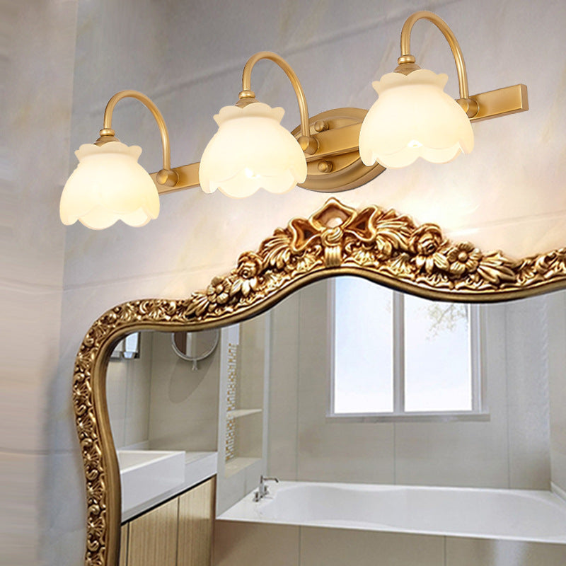 Blossom Badkamer Vanity Spiegel Licht Traditionele Metaal LED 2/3/4 Koppen Messing Wandlamp