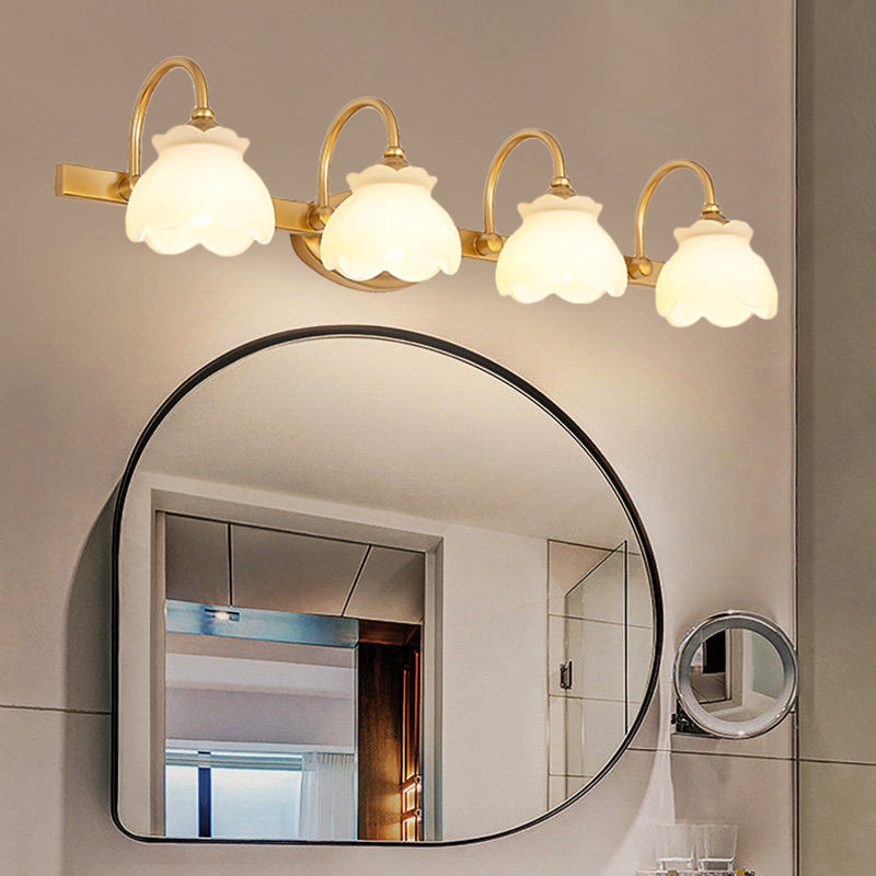 Blossom Badkamer Vanity Spiegel Licht Traditionele Metaal LED 2/3/4 Koppen Messing Wandlamp