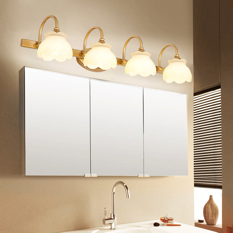 Blossom Badkamer Vanity Spiegel Licht Traditionele Metaal LED 2/3/4 Koppen Messing Wandlamp