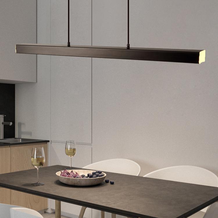 Thala Moderne Lineaire Hanglamp Zwart/Bruin Woonkamer