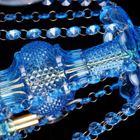 Blauwe Kandelaar/Bellen Kroonluchter Licht Modernisme 8/18 Koppen Gevleugeld Glas Kristallen Hanglamp met Kap/Zonder Kap, 28"/37.5" B