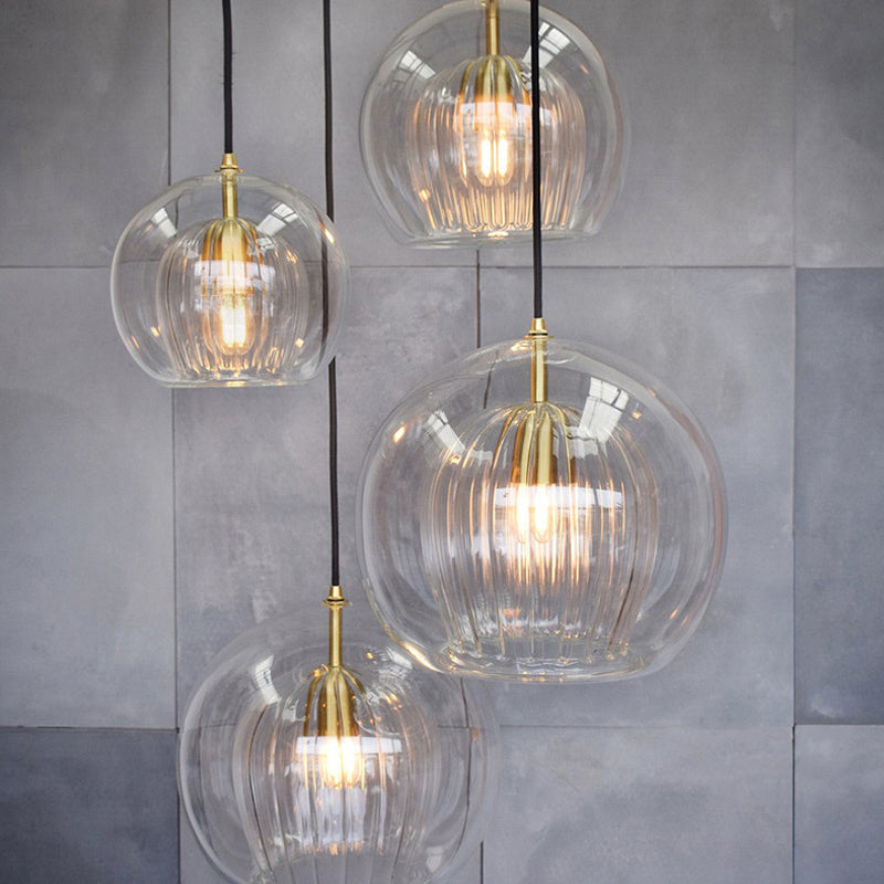 Globe Traplicht Pendelverlichting Helder Glas 1 Hoofd Nordic Hanglamp Kit, 6"/8"/10" Breed