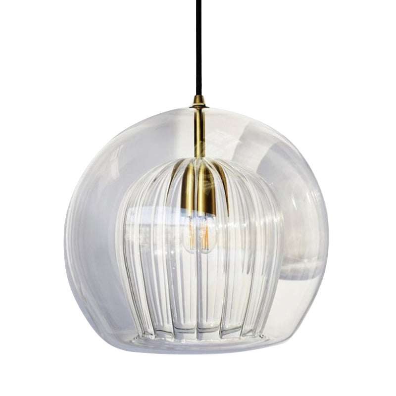 Globe Traplicht Pendelverlichting Helder Glas 1 Hoofd Nordic Hanglamp Kit, 6"/8"/10" Breed