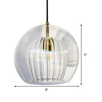 Globe Traplicht Pendelverlichting Helder Glas 1 Hoofd Nordic Hanglamp Kit, 6"/8"/10" Breed