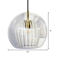Globe Traplicht Pendelverlichting Helder Glas 1 Hoofd Nordic Hanglamp Kit, 6"/8"/10" Breed