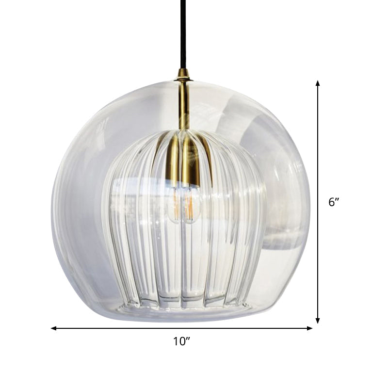 Globe Traplicht Pendelverlichting Helder Glas 1 Hoofd Nordic Hanglamp Kit, 6"/8"/10" Breed