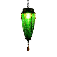 Conische Rode/Gele/Blauwe Glazen Hanglamp Vintage Stijl 1 Licht Restaurant Verlichting