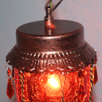 Conische Rode/Gele/Blauwe Glazen Hanglamp Vintage Stijl 1 Licht Restaurant Verlichting