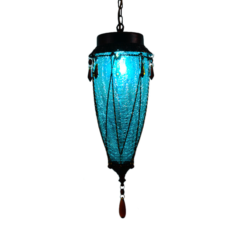 Conische Rode/Gele/Blauwe Glazen Hanglamp Vintage Stijl 1 Licht Restaurant Verlichting