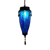 Conische Rode/Gele/Blauwe Glazen Hanglamp Vintage Stijl 1 Licht Restaurant Verlichting