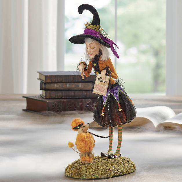 Halloween-Figurine | Handgemaakte Hexendecoratie | Hars