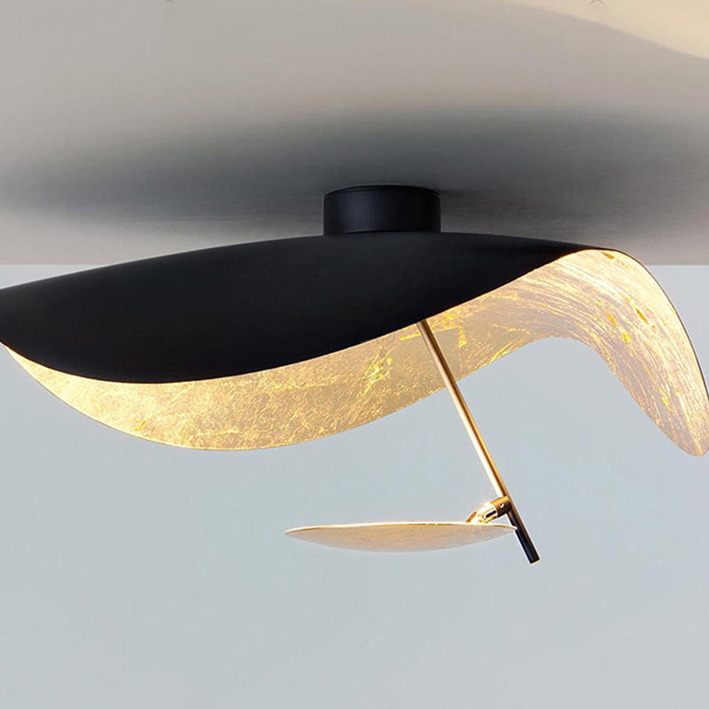 Jexie Plafondlamp Blad Modern Zwart/Goud Woonkamer Slaapkamer