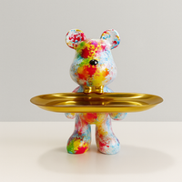 Graffiti Beer Ornament Met Gouden Dienblad Tafelfiguur